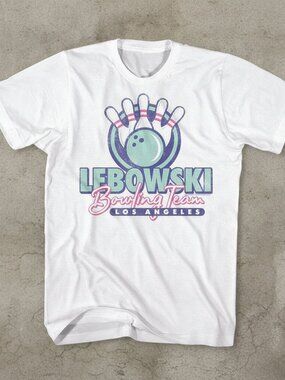 Lebowski Bowling Team T-Shirt | Retro Bowling Graphic Tee | Vintage Los Angeles
